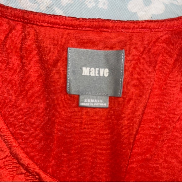 Women’s size XS Maeve Anthropologie Coral Caye Scalloped Hem Cut Out Dress - Picture 9 of 14